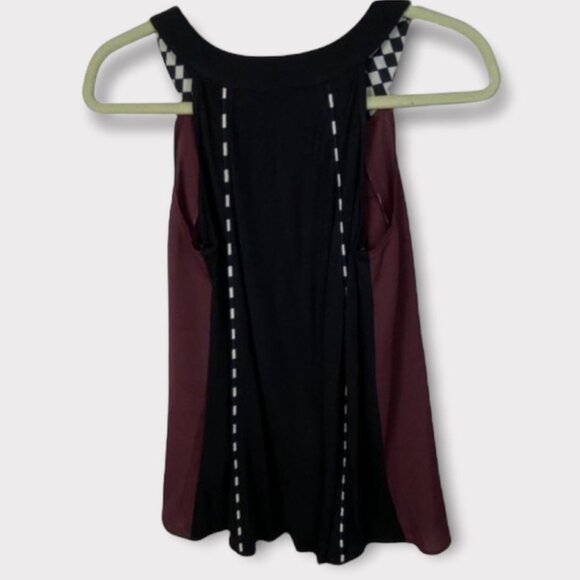 Anthropologie Ranna Gill Embroidered‎ Halter Top Size Small Maroon Burgundy Boho - Picture 5 of 12